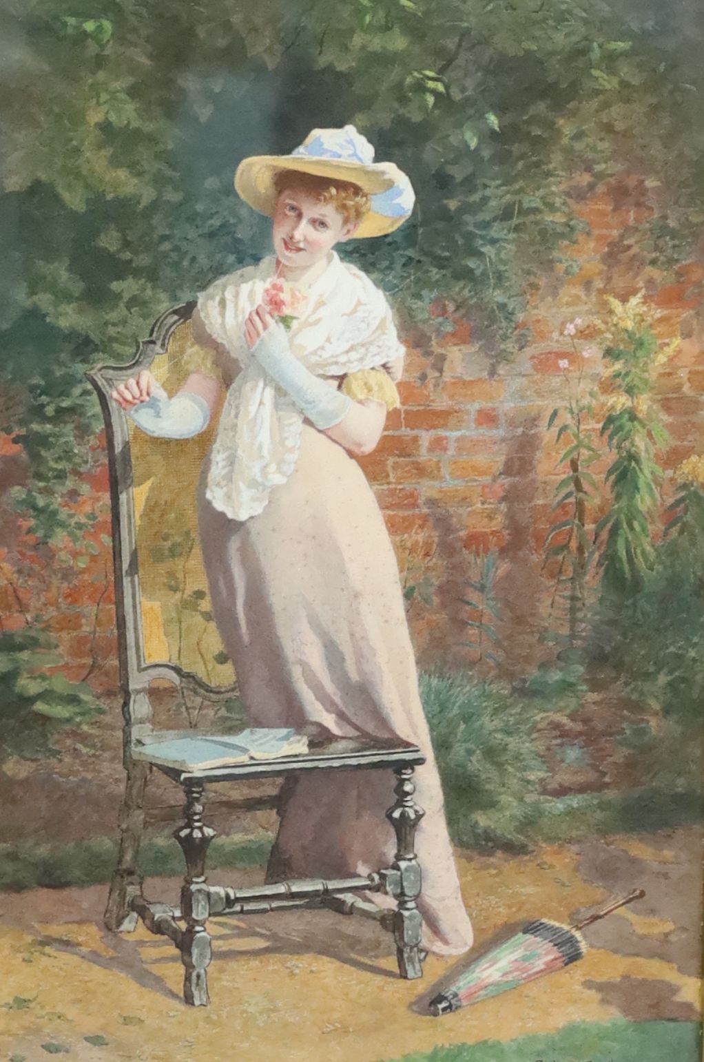 Carlton Alfred Smith R.I. (1843-1956), 'In The Garden', watercolour, 45 x 29cm